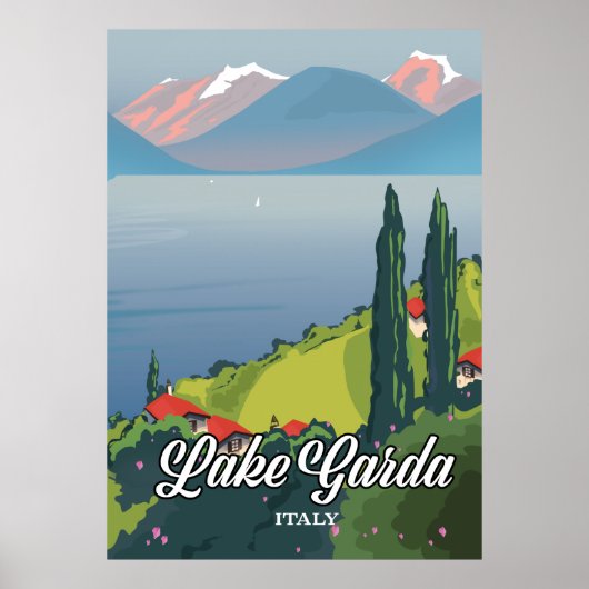 Travel poster Lake Garda Italië (Voorkant)