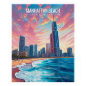 Travel Poster | Manhattan Beach Wallart Home Deco Perfect Poster (Voorkant)