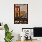 Travel Poster service train Paris Rome Italie (Bureau à domicile)