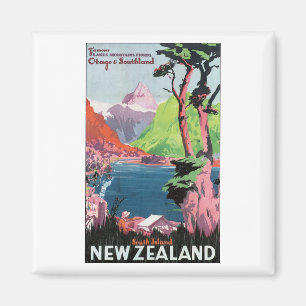 Travel poster Zuid-Nieuw-Zeeland Magneet