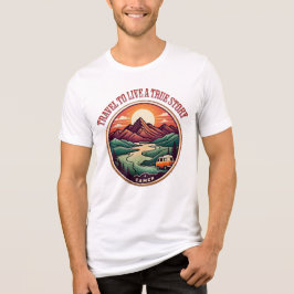Travel Real Story Tee — No Fake Journeys Badge Tri-Blend Shirt