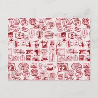 Travel Stamps Patroon Briefkaart