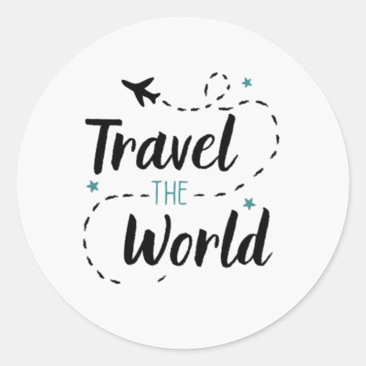 Travel The World Sticker (Cercle) (Devant)