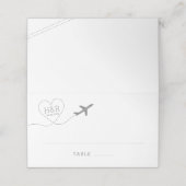 Travel Theme Airplane Heart Monogram (Buitenkant ongevouwen)