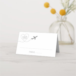 Travel Theme Airplane Heart Monogram