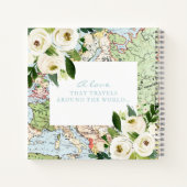 Travel Theme Floral Map Shower Guest Book Notitieboek (Achterkant)