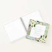 Travel Theme Floral Map Shower Guest Book Notitieboek (Binnen)
