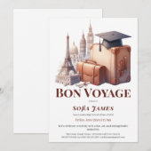 Travel Theme Graduation Party Invitation (Devant / Derrière)
