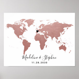 Travel Theme Guest Sign in Weddenschap Mitzvah Poster