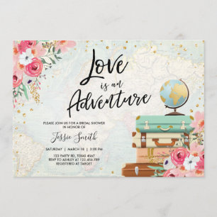 Travel-themed Vrijgezellenfeest Love is Adventure Kaart