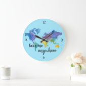 Travel Themed, Watercolor Clock Grote Klok (Huis)