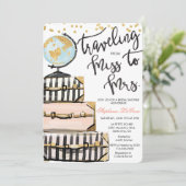 Travel Thleed Bridal Shower-uitnodiging Kaart (Staand voorkant)