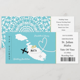 Travel Ticket Boarding Pass Malta Weddenschap Uitn Kaart