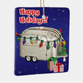 Travel Trailer Camper met lichtcadeaus Keramisch Ornament (Rechts)