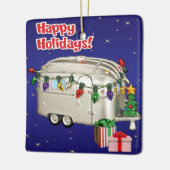 Travel Trailer Camper met lichtcadeaus Keramisch Ornament (Links)