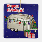 Travel Trailer Camper met lichtcadeaus Keramisch Ornament (Achterkant)
