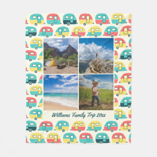Travel Trailer Pattern 4 Fotosjabloon Fleece Deken
