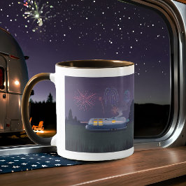 Travel Trailer Silver RV & Night Sky Coffee Mok