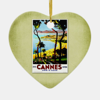Travel Vintage Poster Cannes Frankrijk Keramisch Ornament