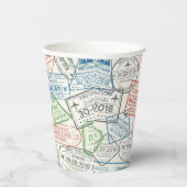 Travel Visa Stamp Papieren Bekers (Rechts)