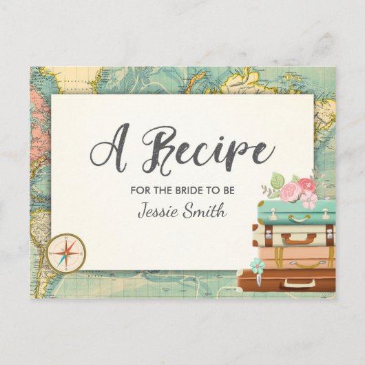 Travel Vrijgezellenfeest Recept Kaart Miss to Mrs. (Voorkant)