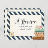 Travel Vrijgezellenfeest Recept Kaart Miss to Mrs. (Voorkant / Achterkant)