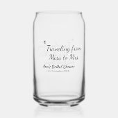 Travel vrijgezellenfeest voeg naam datum miss toe blikvorm glas (Achterkant)