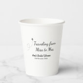 Travel vrijgezellenfeest voeg naam datum miss toe  papieren bekers (Achterkant)