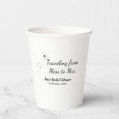 Travel vrijgezellenfeest voeg naam datum miss toe  papieren bekers (Voorkant)
