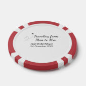 Travel vrijgezellenfeest voeg naam datum miss toe poker chips (Enkel)