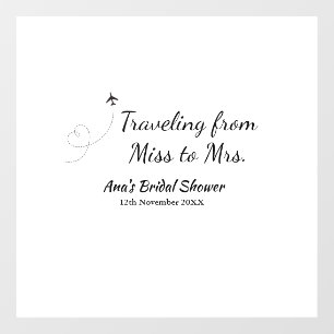 Travel vrijgezellenfeest voeg naam datum miss toe  raamsticker