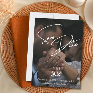 Travel Wedding Vliegtuig Hart Modern Save the Date Kaart