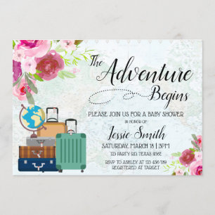 Travel Worldmap Baby shower Adventure begint met R Kaart