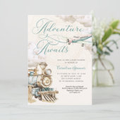 Traveling Adventure Baby Shower Invitation Kaart (Staand voorkant)