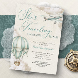 Traveling Adventure Bridal Shower Invitation Kaart