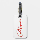 TRAVELING DIVA Als het niet één plek is, is het ee Bagagelabel (Achterkant verticaal)