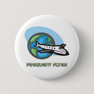Traveller: Vliegtuig met frequente vlieger Ronde Button 5,7 Cm