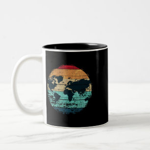Travellerende Travellerende Landen Cartografie Ret Tweekleurige Koffiemok