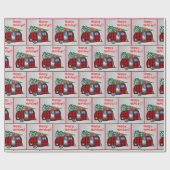 Travellerkamp en kerstmis met bomen cadeaupapier (Vlak)