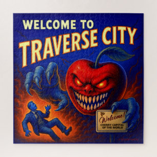 TRAVERSE CITY 20 X 20 INCH LEGPUZZEL. LEGPUZZEL