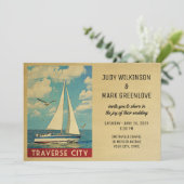 Traverse City Faire-part de mariage Voilier (Debout devant)
