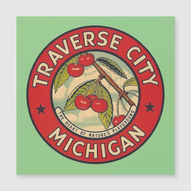 Traverse City, Michigan - Carte magnétique (Devant)