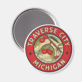 Traverse City, Michigan Magnet Magneet (Voorkant / Achterkant)