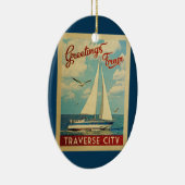 Traverse City Ornament Sailboot Retro Michigan (Rechts)