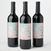 Traverse stad op Cloud Wine Bachelorette Wijn Etiket (Flessen)