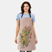 Traverser avec des fleurs roses sur un tablier ros (Porté)