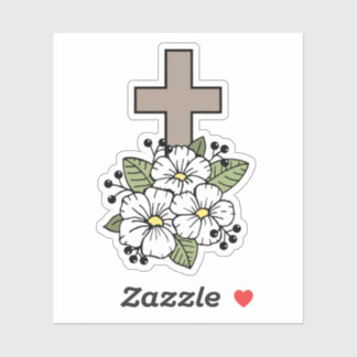 Traverser Avec Sticker Fleurs Blanches