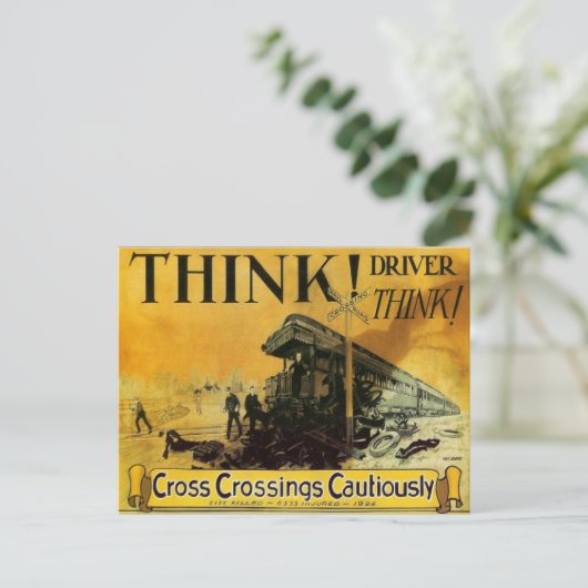 Traverser les passages à niveau Carte postale prud (Debout devant)