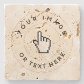 Travertijn Onderzetter - Aangepast (afbeelding/tek (Voorkant)