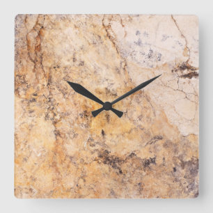 Travertine stone patroonplaat Acrylwandklok Vierkante Klok